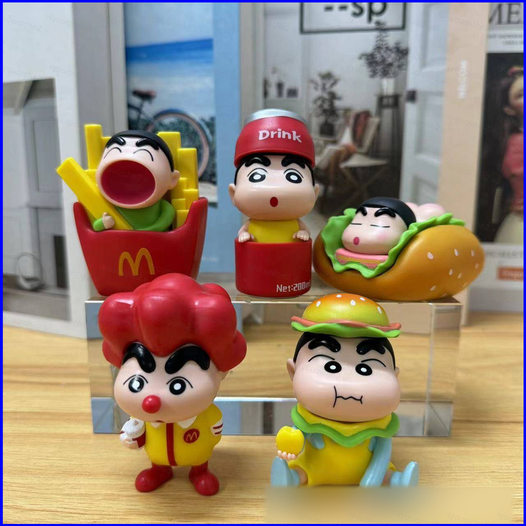 SV 5 Chiếc Crayon Shin-chan Crayon Shin-chan Nohara Shinnosuke hamburger Mô Hình Búp Bê Đồ Chơi Cho 