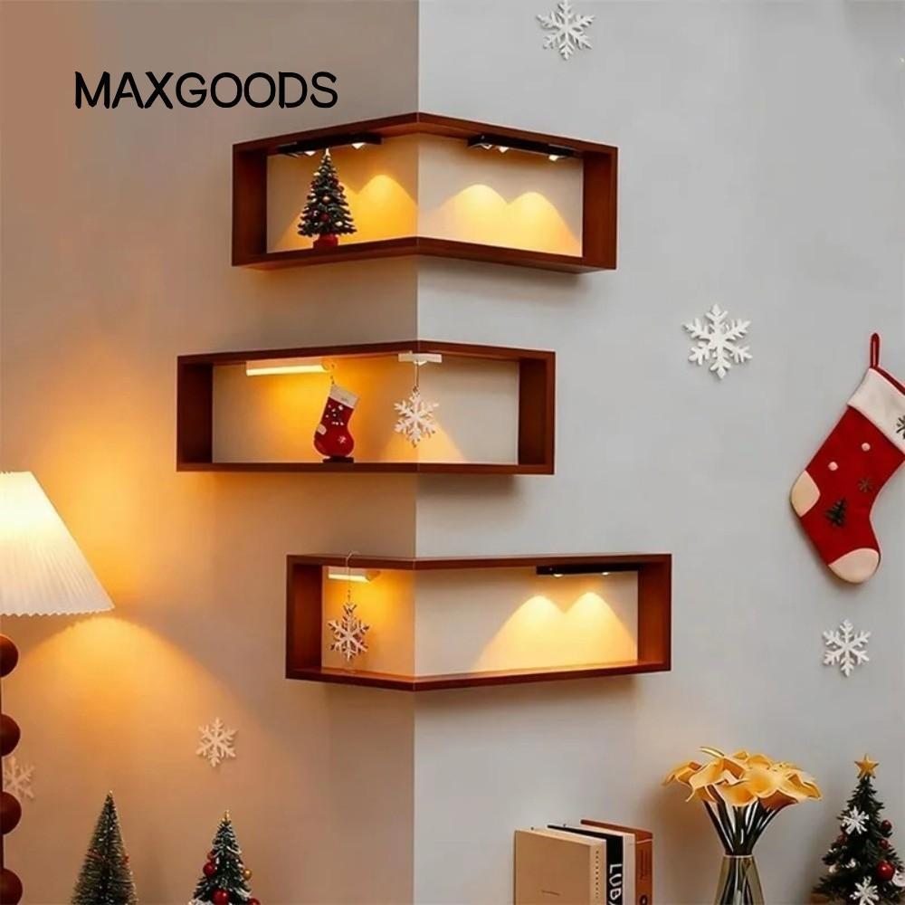 Kệ sách góc MAXGOODS, Kệ nổi Kệ treo tường góc 90 độ, Kệ trưng bày bằng gỗ treo tường tiết kiệm khôn