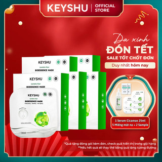  Combo 5 Hộp Mặt Nạ Sợi Xơ Rau Má Centella Fiber KEYSHU Dưỡng Ẩm Làm Mềm Da Hỗ Trợ Ngăn Ngừa Lão Hóa 10 Miếng 