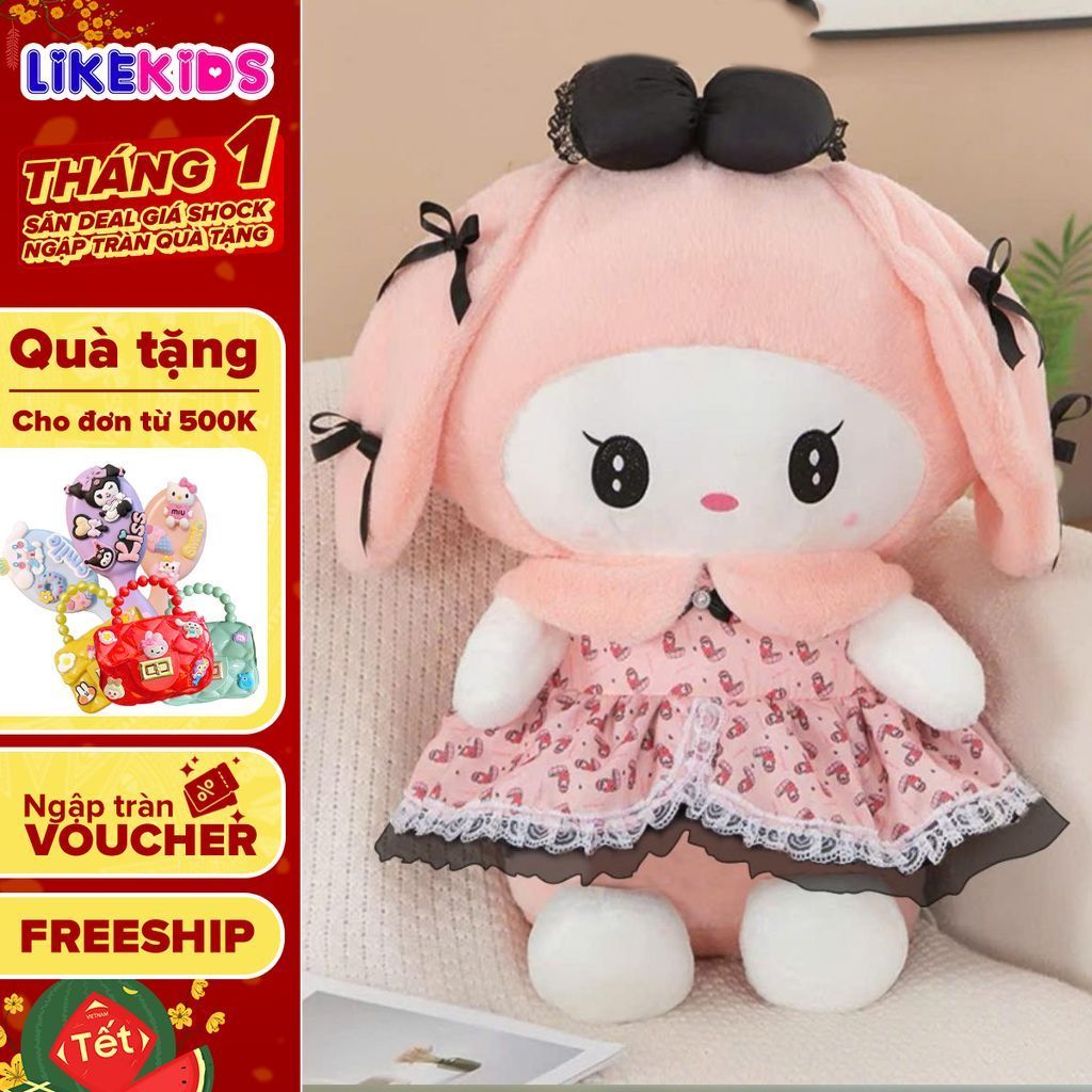 GẤU bông cho bé gái kiểu dáng HỒNG MELO - LikeKids