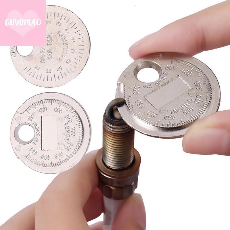 [guyumao] 1PC 0.6-2.4mm Phạm vi Đồng xu Bugi Gage Gap Tool Feeler Spark Plug Gap Tool MY