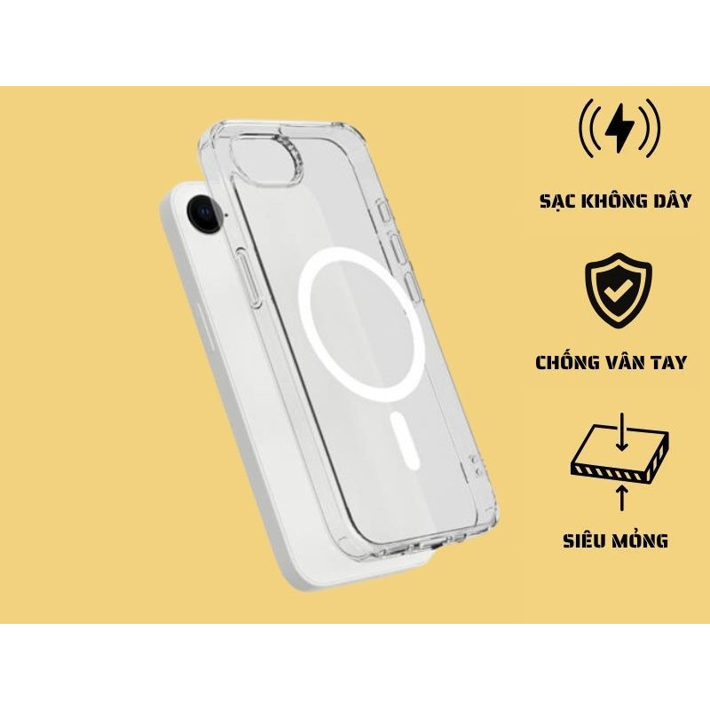 Ốp Likgus siêu mỏng không ố vàng hỗ trợ sạc không dây cho iPhone 16 E/ 17e