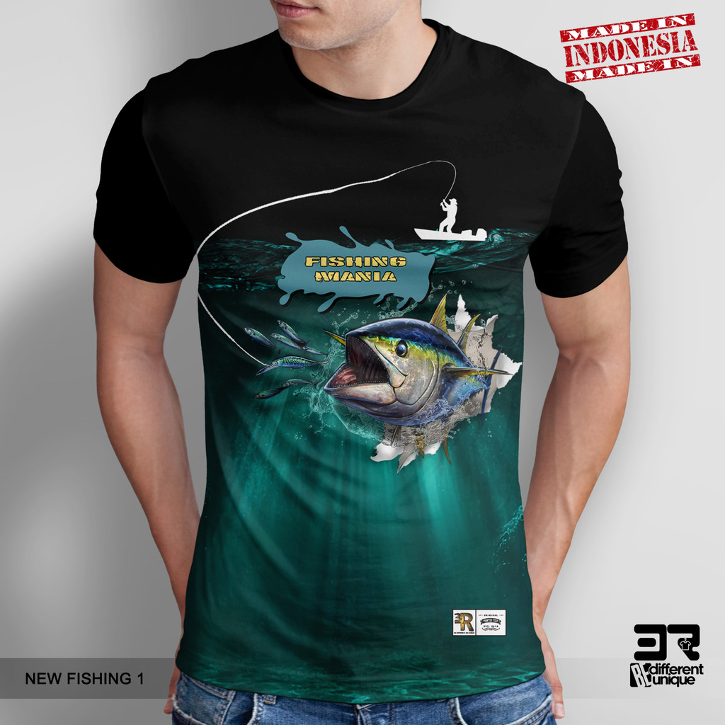In Áo thun câu cá Unik 3r Mania Mania Jersey