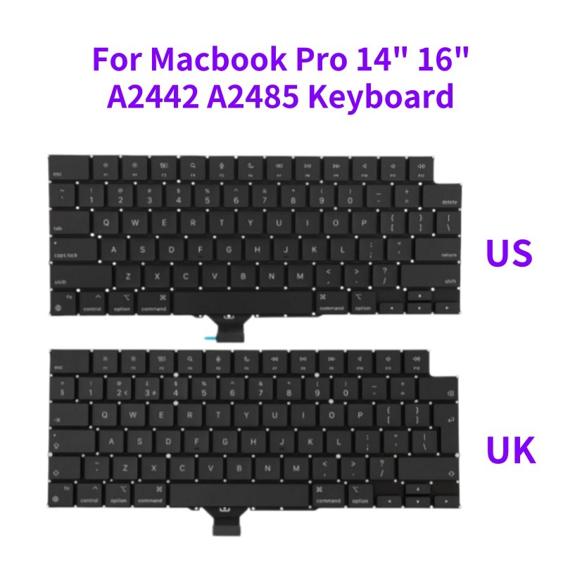 Laptop Mới US UK Bàn Phím Thay Thế Cho Macbook Pro 14 "16" A2442 A2485 Bàn Phím 2021 Năm