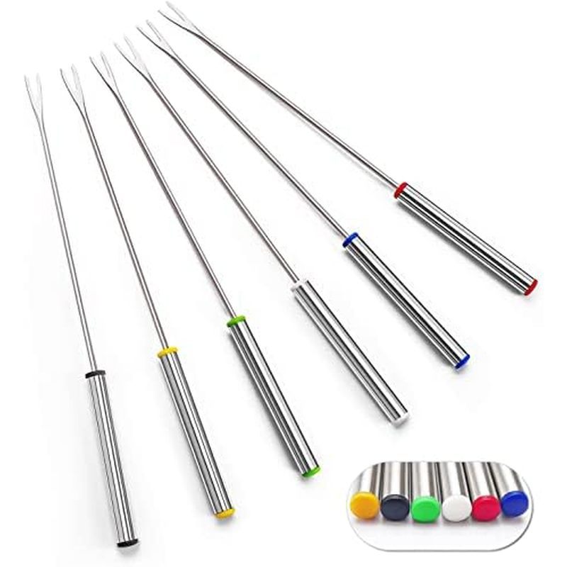 Fondaue Forks Cheese Smores Tay cầm bằng thép