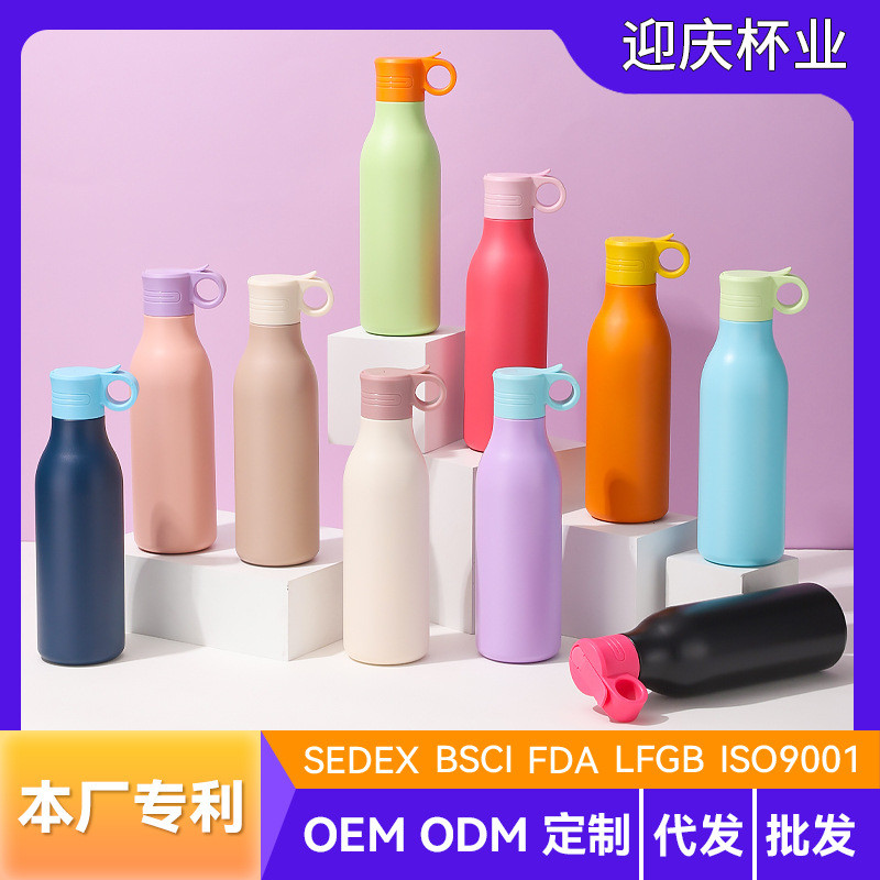 Phong Cách Mới Chai Cola Bên Trong Bên Ngoài Thép Không Gỉ 304 Lotto Thể Thao Nước Có Ống Hút Di Độn