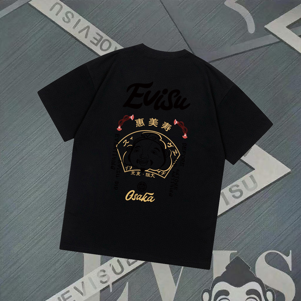 Evisu 2026 - Áo Thun Cổ Tròn, Tay Ngắn, Thiết kế Thoáng Khí và Thoải Mại cho Nam/Nữ