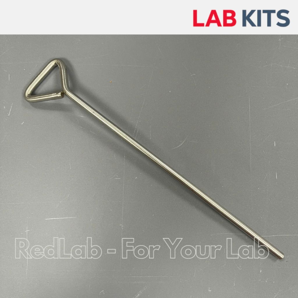 Que trang inox 20cm loại dày (que cấy trải vi sinh / que tam giác) dùng trong thí nghiệm nuôi cấy, L