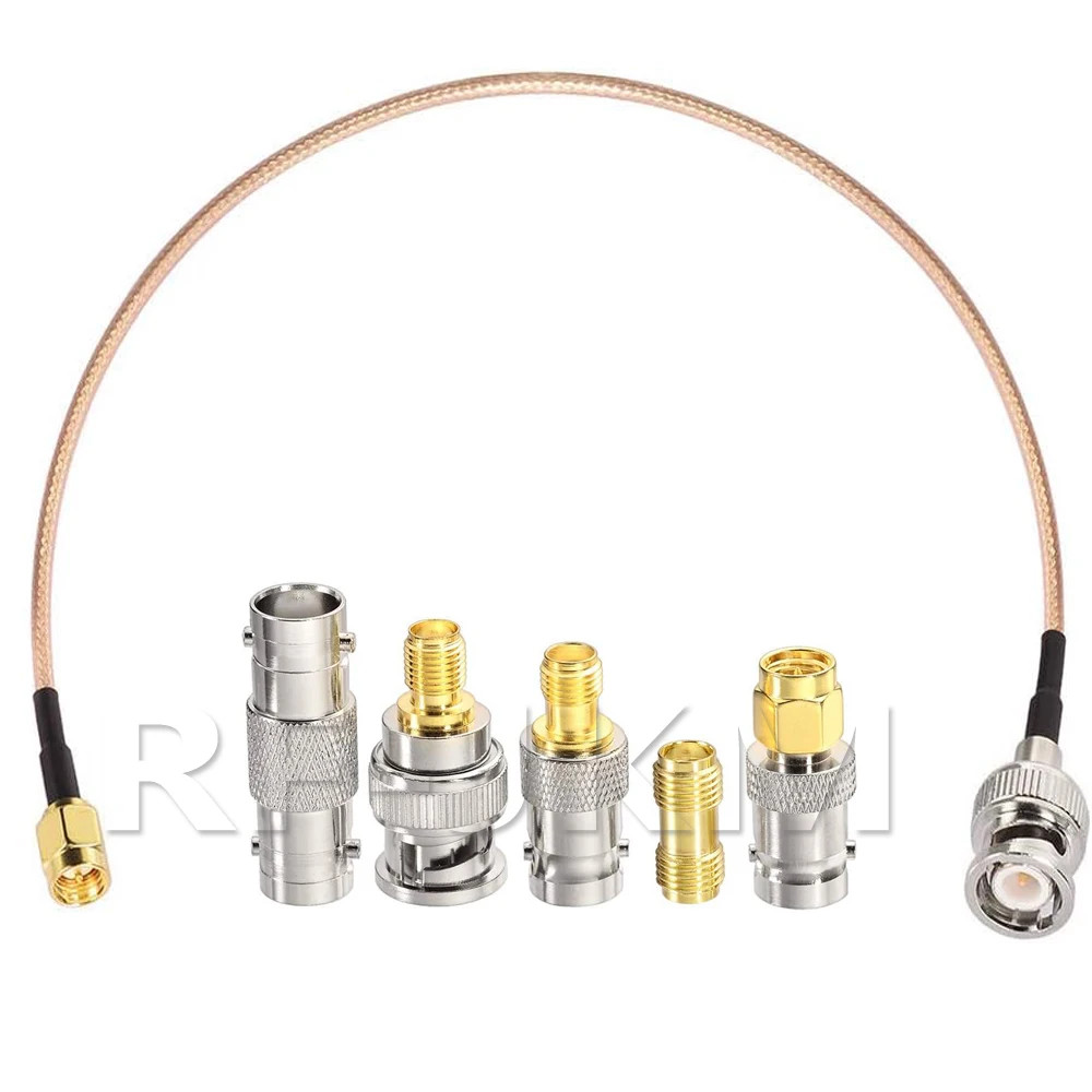 Cáp SMA Nam Sang BNC Nam Với 5 Bộ Chuyển Đổi Coax RF Cáp SMA Sang BNC Bộ Cáp BNC Sang BNC Cho Các Ứn