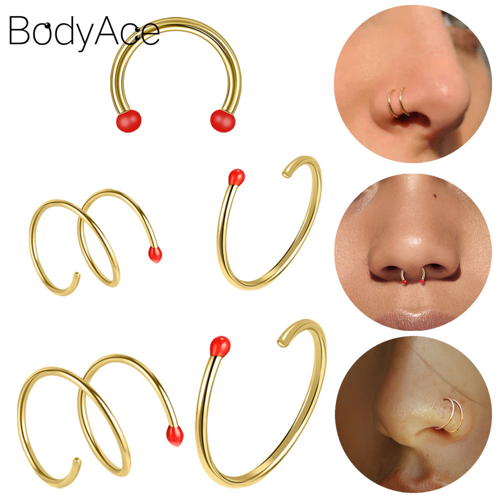 Mũi Nhẫn Septum Steel Không Gỉ, Dùng Cho Piercing Móng Ngựa và Xuyên Mũi