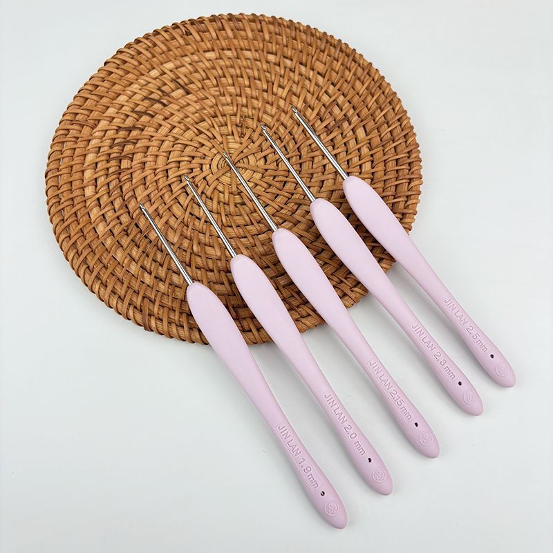 Jinlan Tay Cầm Mềm Nhựa Móc Handmade diy Người Mới Bắt Đầu Đan Dụng Cụ Móc Có Thể Móc Khăn Búp Bê202