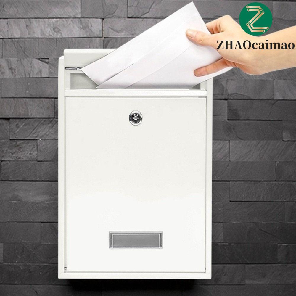 ZHAOcaimao Hộp thư treo tường ZHAOCAIMAO, Hộp thư bằng sắt chống mưa, Hộp thư Khóa an toàn với 2 phí