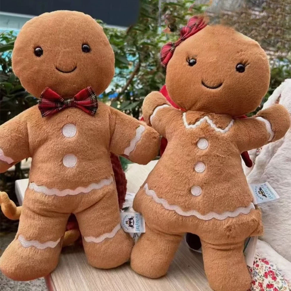 Gingerbread Man Doll Pendant Christmas Gingerbread Man Plush Toy Doll Doll Holiday Decoration Props 