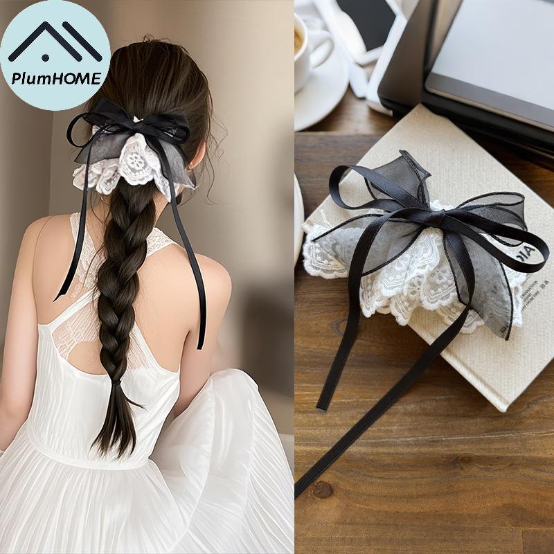 PlumHOME Kẹp Tóc Ren Duoi Ngua Phong Cach Phap Hoa Trang, Thich Hop Cho Co Gai Ngot Ngao Va Xu Huong