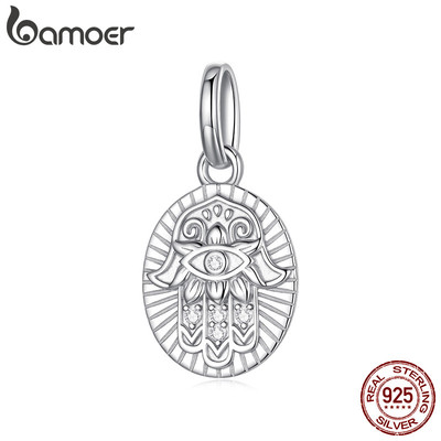 Bamoer Charm Mặt Dây Chuyền Bạc 925 Hamsa - Phù Hợp Làm Quà Tặng Hoặc DIY Vòng Tay Cho Nữ