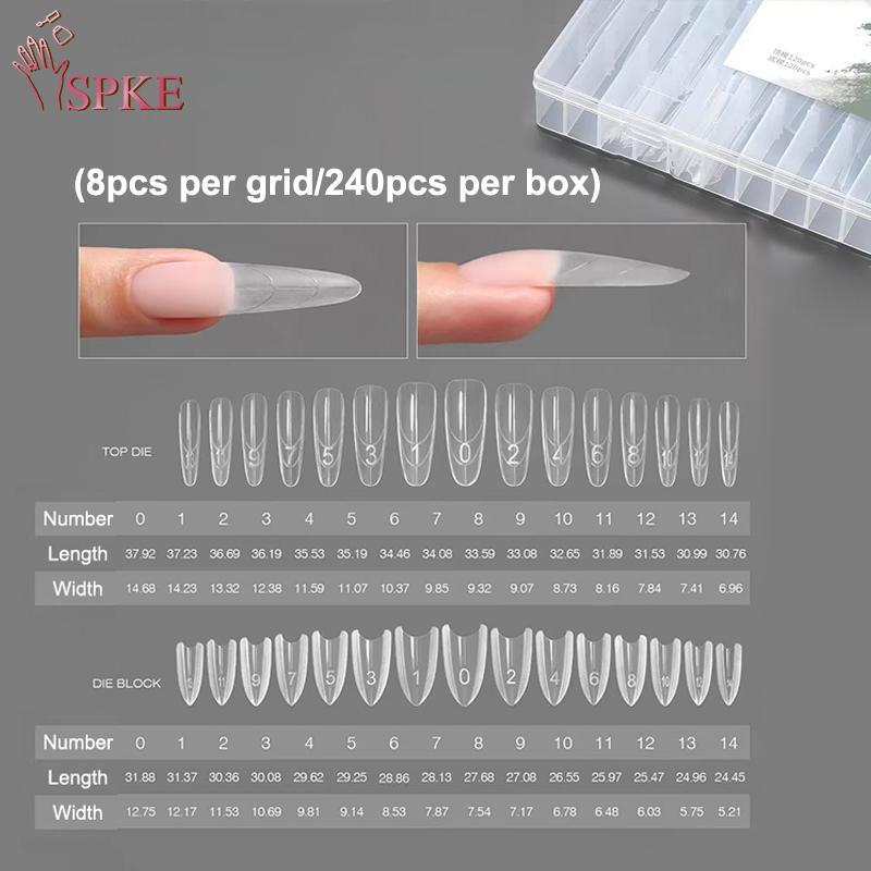 SPKE 240 Cái / hộp Sandwich Dual Nail Forms Extensions Dual Forms Coffin Almond Nail Forms Rapid Ext