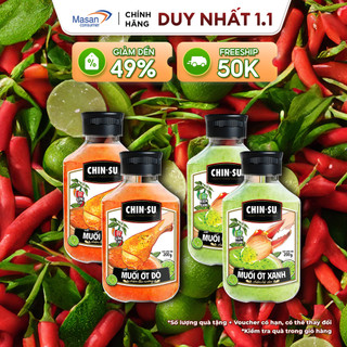   LS  Combo 4 chai xốt muối ớt CHIN-SU   2 xanh + 2 đỏ  chai x 200gram 