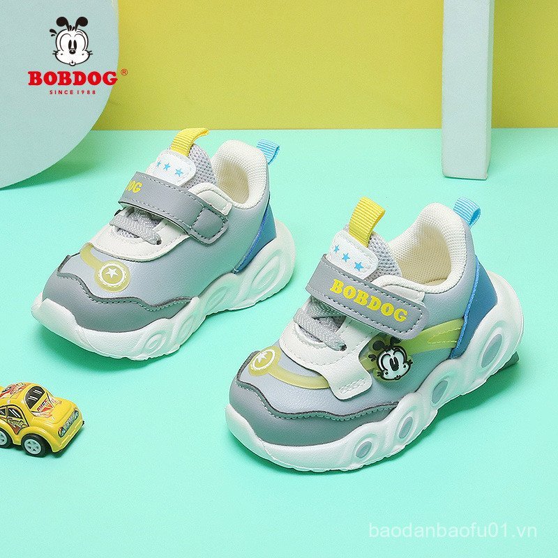 Bobdog Bobdog Trẻ Em Bé Mùa Thu Đông Da Thoáng Khí Chức Năng Giày Bé Trai Bé Gái Đế Mềm Tập Đi Giày 