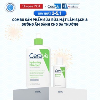   DEAL ĐỘC QUYỀN - HannahOlala  Bộ sản phẩm sữa rửa mặt CeraVe làm sạch & dưỡng ẩm dành cho da thường Hydrating Cleanser 