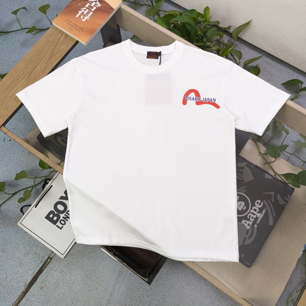 Áo Thun Ngắn Tay EVISU/Fushen, Đáy Áo Sơ Mi Ren, Phù Hợp Cả Mùa Hè Và Thu, Có In Logo OKIH