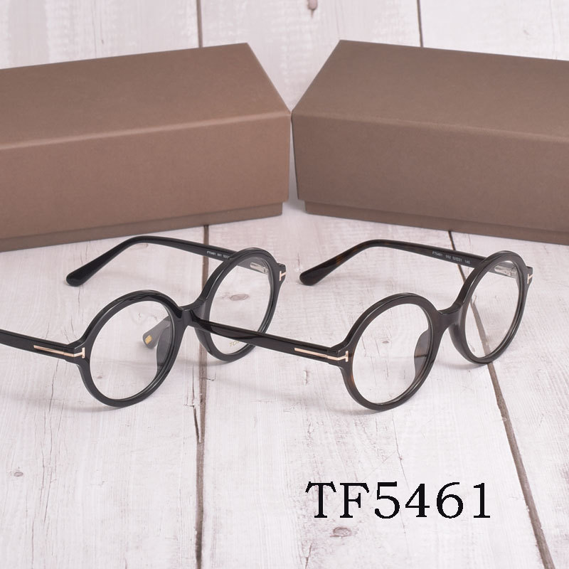 VNEI TOM FORD Vintage Round Frame Glasses TF5461Plastic Optical Glasses Frame Non-prescription Glass