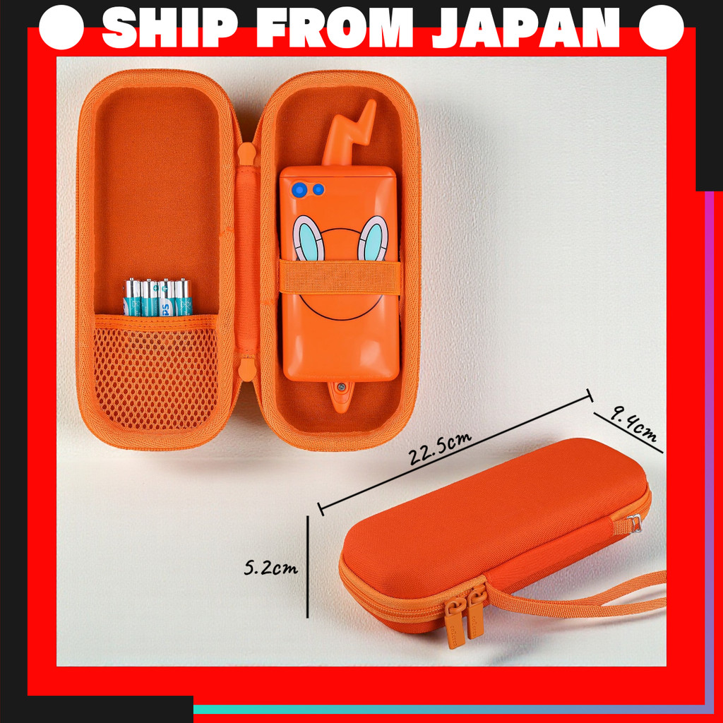 TAKARA TOMY Smart Rotom SHAKE Storage Case Orange | EVA Hard Carry Case | With Strap & Mesh Pocket (