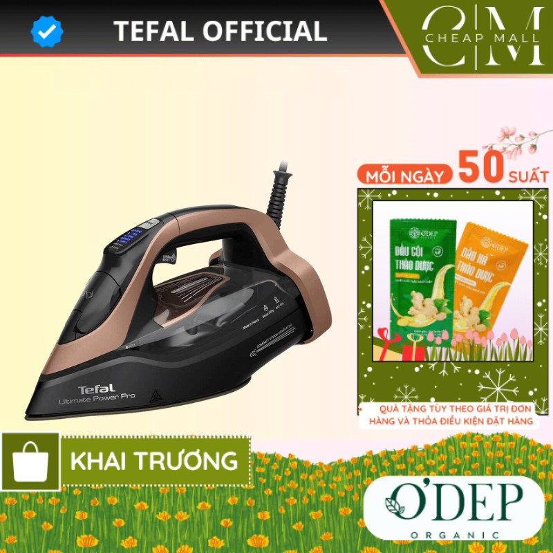 Bàn ủi hơi nước Tefal Ultimate Power Pro FV9E50E0 3200W - Mặt đế Ceramic - Bảo Hành Chính Hãng 2 Năm