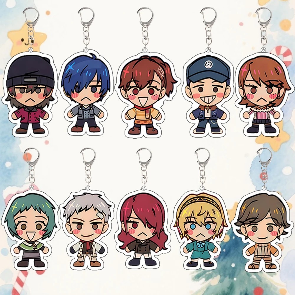 Móc khóa Persona 3 Chibi Acrylic nhân vật Makoto Kotone Mitsuru Yukari Aigis Fuuka trang trí balo qu