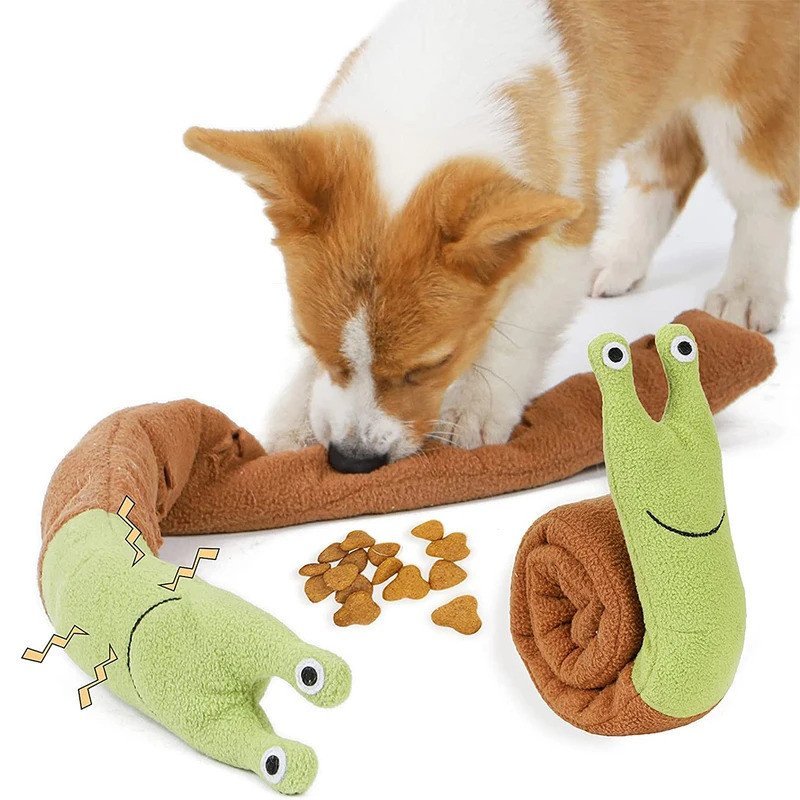Đồ chơi Snuffle cho chó Ốc câu đố sang trọng tương tác để rèn răng mài Olfactory