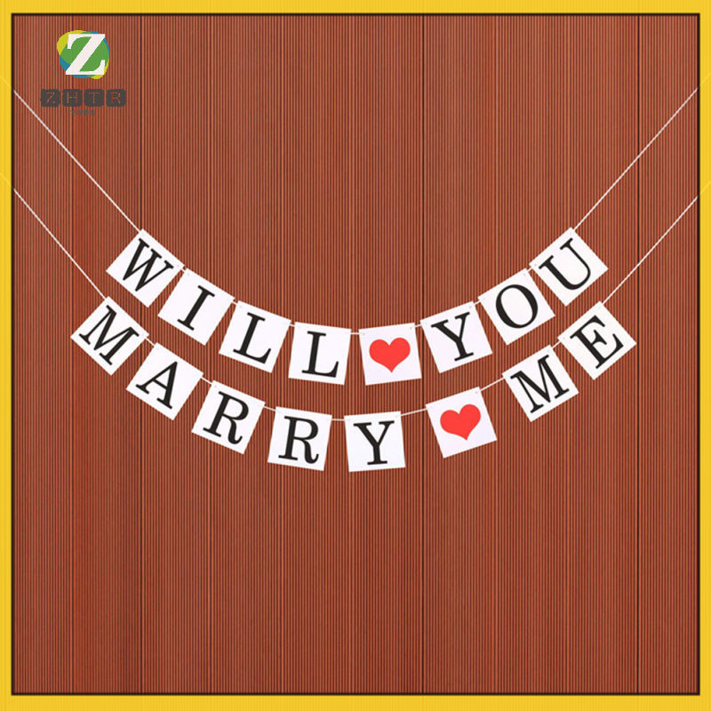 🔥 1 Bộ Cờ Lễ Cầu Hôn Chữ Will You Marry Me Đa Sắc Trang Trí Tiệc Cưới