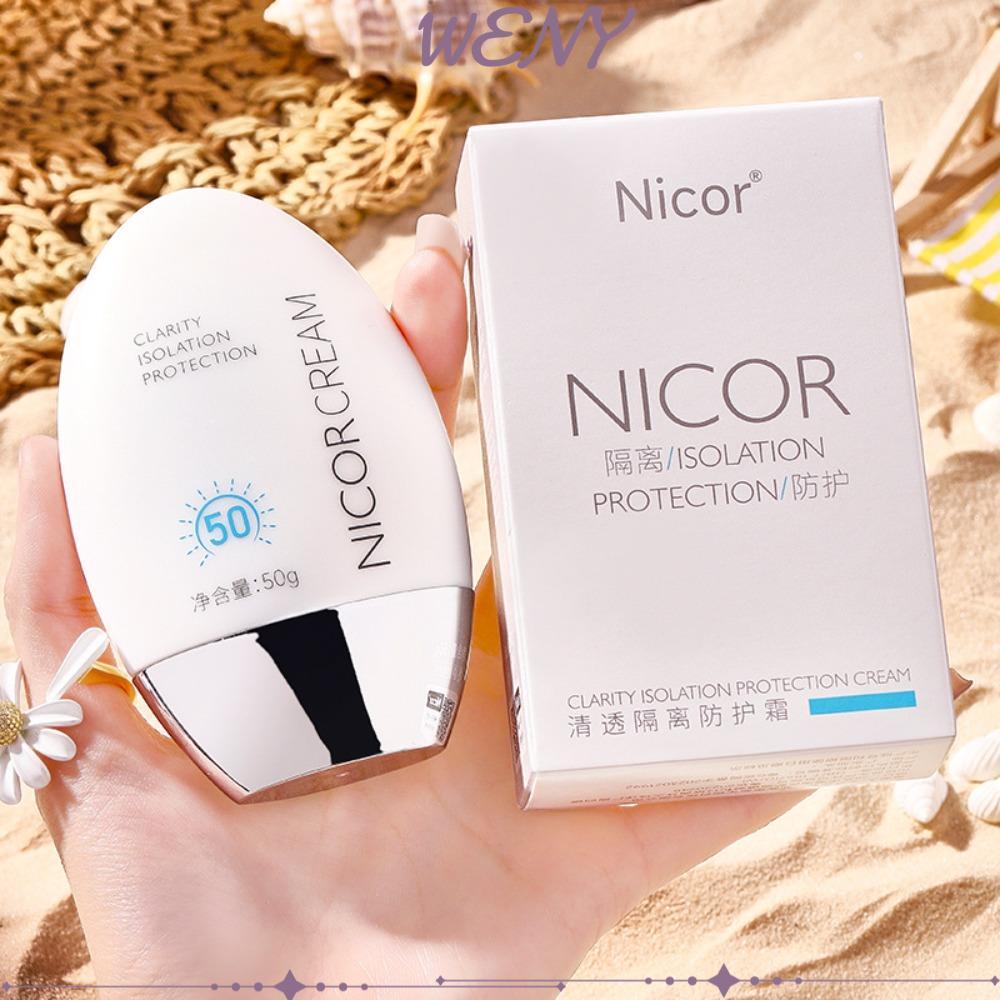 Kem chống nắng WENY, Kem chống nắng cách ly trong suốt 50g Kem chống nắng mặt, Kem chống nắng da khô