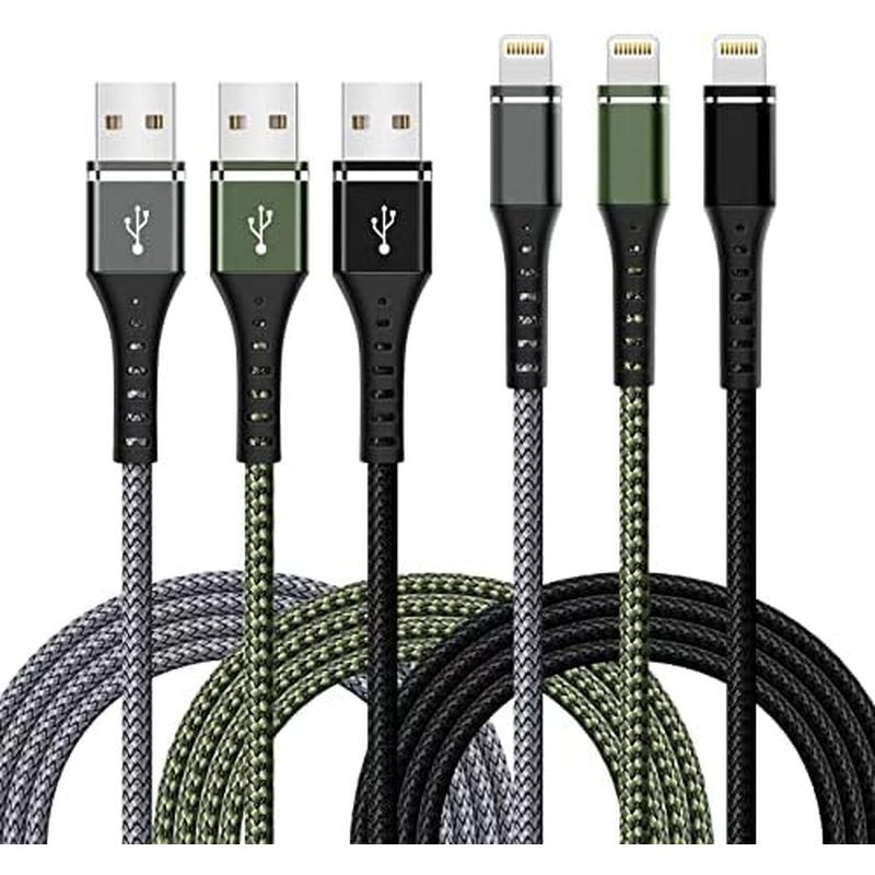 [Được chứng nhận Apple MFi] Bộ sạc iPhone Sạc nhanh 3 gói Cáp Lightning 3FT Dây sạc iPhone bện Nylon