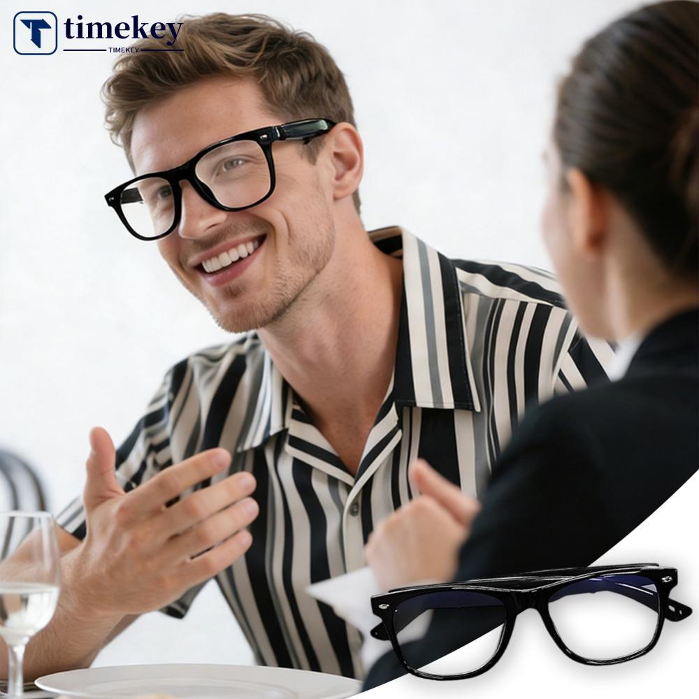 TIMEKEY AI Smart Glasses - Dịch Nhiều Ngôn Ngữ Thực Tế Trực Tiếp, Chống Ánh Sáng Xanh, Nghe Nhạc Và 