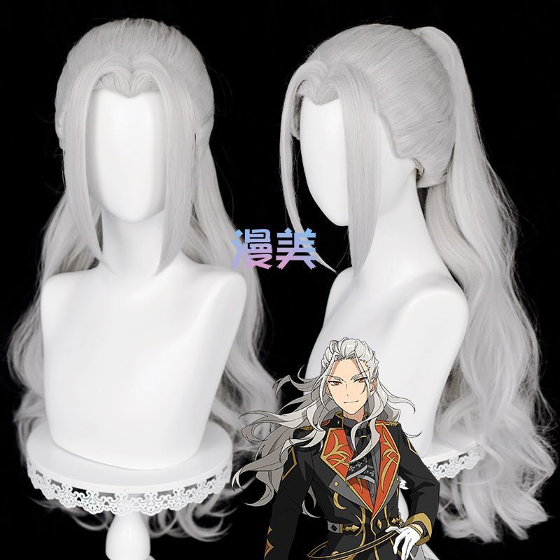 Misscoo Ensemble Stars ES Ran Nagisa - Bộ tóc giả cosplay dài màu bạc xám chịu nhiệt