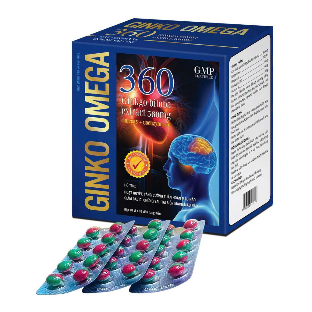 Ginkgo Omega 3 Bổ Sung Dưỡng Chất Cho Não, hoạt huyết dưỡng não viên