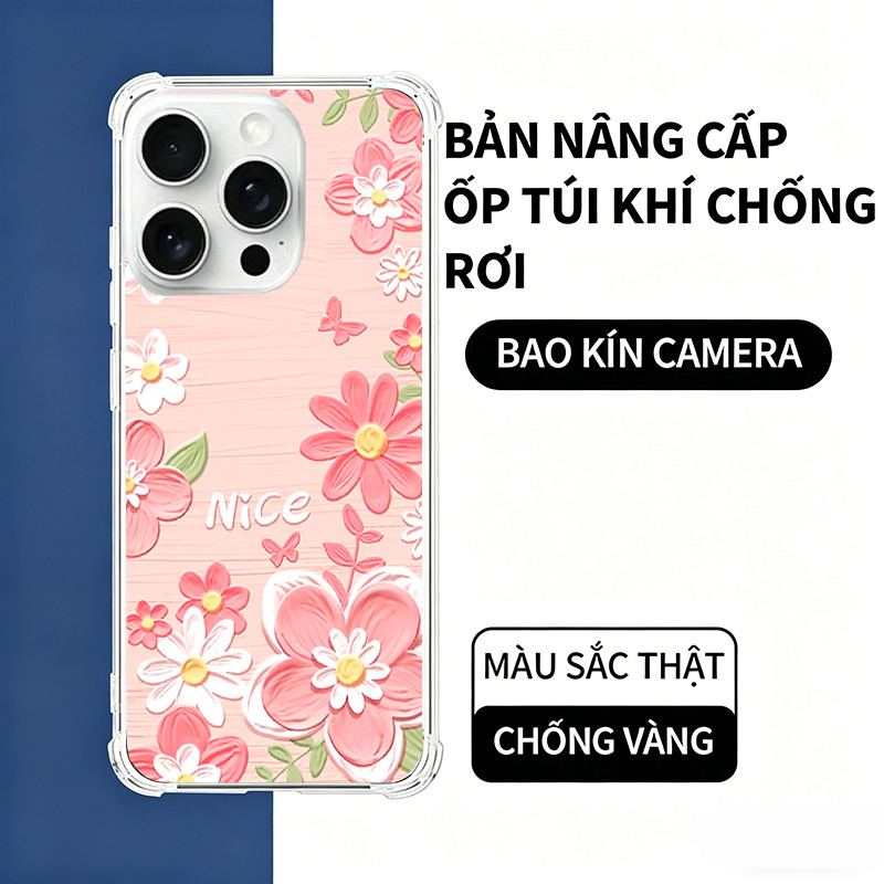 Ốp Lưng iPhone Hoa Hồng Hồng Dịu Nice Butterfly  iP 11/12/13/14/15/16/17/Plus/Pro/Max