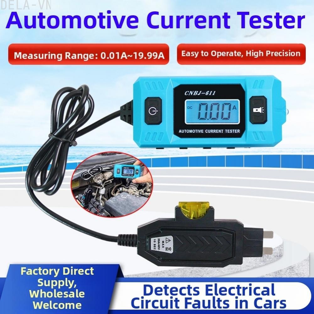 Auto Current Tester ±2% Accuracy Backlit LCD Display Built-in LED Light#DELA