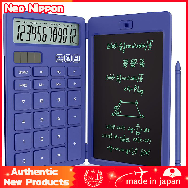 Versatile Solar-Powered Foldable Electronic Notepad with Calculator – Compact 6-Inch Digital Memo Pa