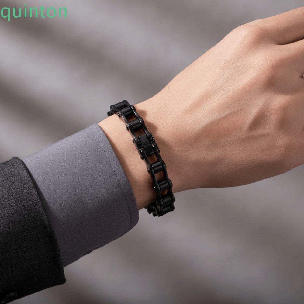 Vòng tay QUINOTN Biker thiết kế biker, dây thép không gỉ đánh bóng, phù hợp cho cả nam và nữ