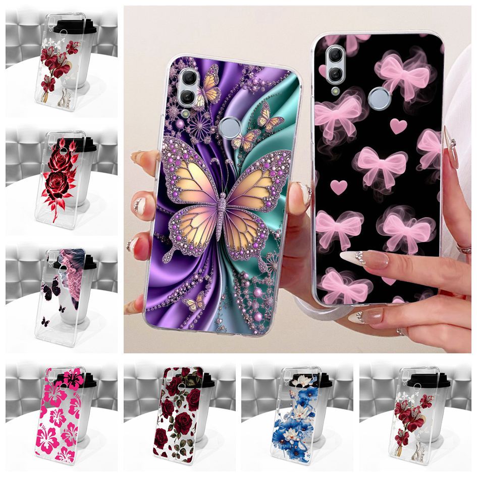 Dành Cho Honor 10 Lite Ốp Lưng HRY-LX1 HRY-LX2 Thời Trang Bướm Mềm Trong Suốt Vỏ Điện Thoại Silicon 