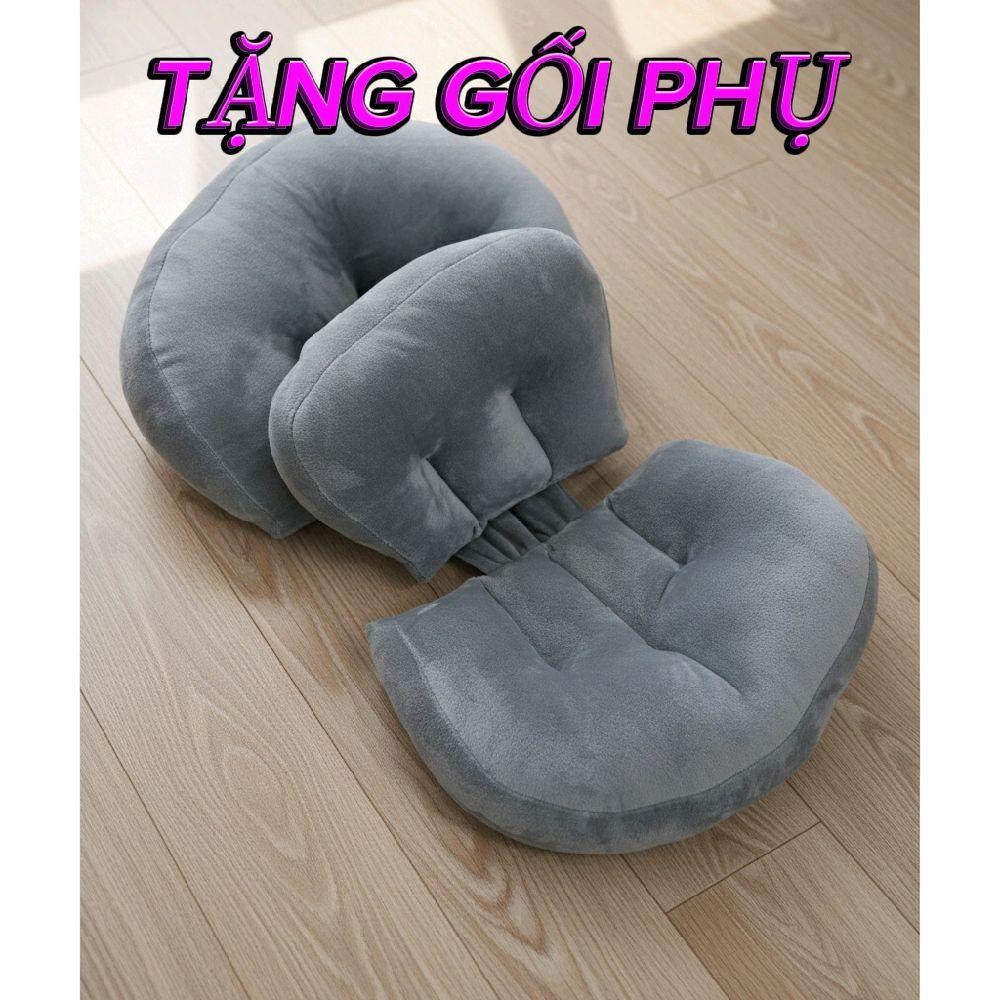Gối Bầu Cánh Tiên Cao Cấp Vải Nhung Mịn Nâng Niu Giấc Ngủ Mẹ Bầu Kích Thước 70x30x10cm