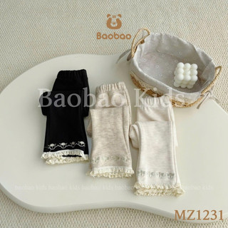 [BAOBAO-HÀNG SẴN] - QUẦN ỐNG LOE LEN THỎ LÓT LÔNG CAO CẤP MIX REN XINH XẮN ĐÁNG YÊU CHO BÉ GÁI - MZ1231