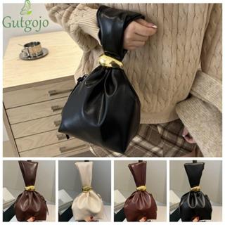  Túi ly hợp bằng da PU GUTGOJO Túi dạ hội dự tiệc dung tích lớn màu trơn Túi xách tay có dây kéo bên hông phong cách Hàn Quốc Túi xô xếp li Nữ   Bé gái 
