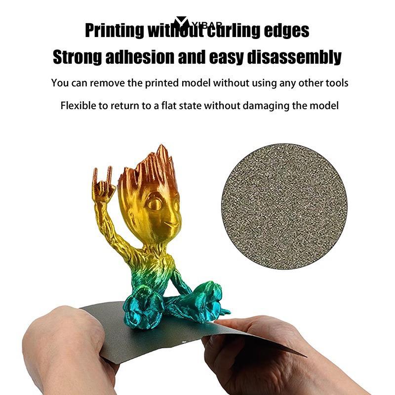 YIBAR Cho Bambu Lab H2d Tấm Giường 380x380mm PEO PET PEI Tấm Họa Tiết Hai Mặt Cho Bambu Lab H2D Máy 