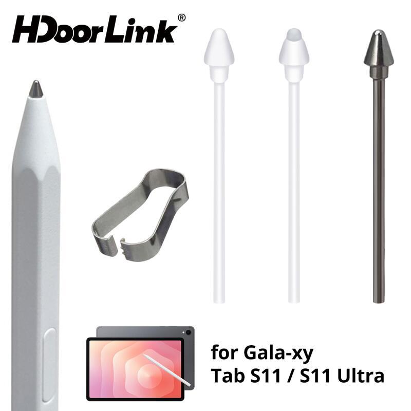 HdoorLink 5 Đầu Bút Chì Cho Samsung Galaxy Tab S11 / S11 Bút Siêu Stylus Bút Thay Thế Nibs Với Kẹp Đầu Kim Loại Và Nhựa
