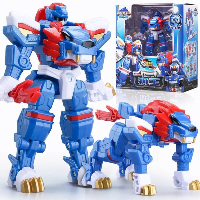 Đại Lý Mini Đội Beast King Power Lion King Trẻ Em Bé Trai Biến Hình Đồ Chơi Robot King Kong Hình Mẫu