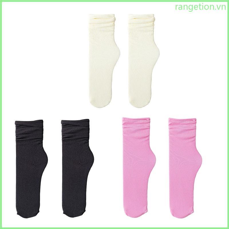 Unisex Summer Thin Crew Socks Ribbed Solid Color Breathable Mid Tube Hosiery