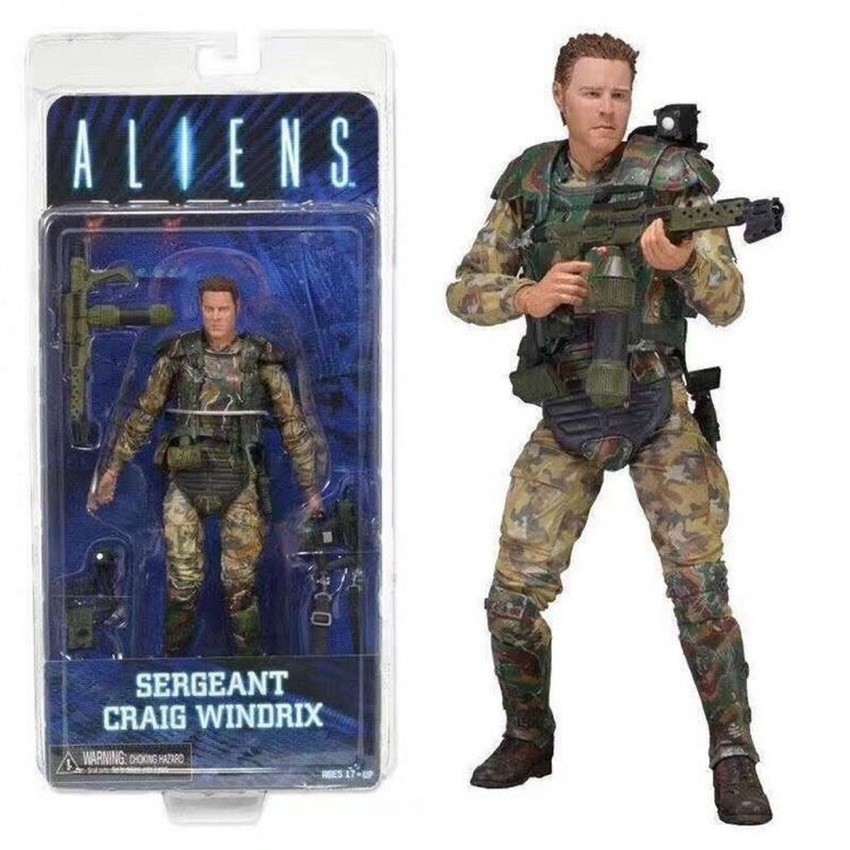 NECA Alien vs Predator Wave 2 1979 Clear Skull Blue Alien Nhân vật hành động khớp nối
