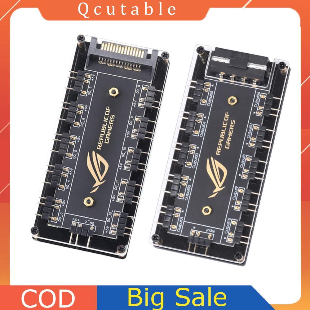 RGB Fan Hub ARGB Cable Splitter Hub Adapter Phụ kiện máy tính để bàn 10 trong 1