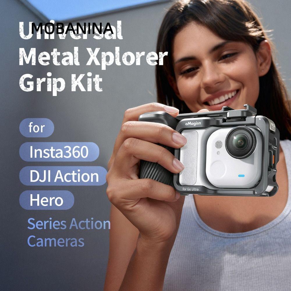 MOBANINA Street Grip Vlog Holder, Nút chụp có thể điều chỉnh Xplorer Grip Kit Handle, Tay cầm máy ản